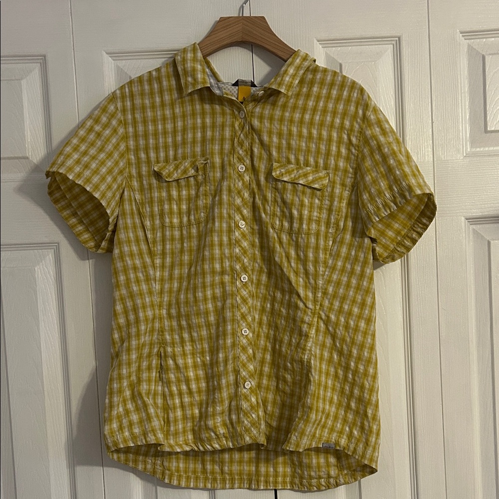 Eddie Bauer Yellow Plaid Casual Shirt